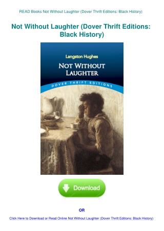 READ Books Not Without Laughter (Dover Thrift Editions Black History)