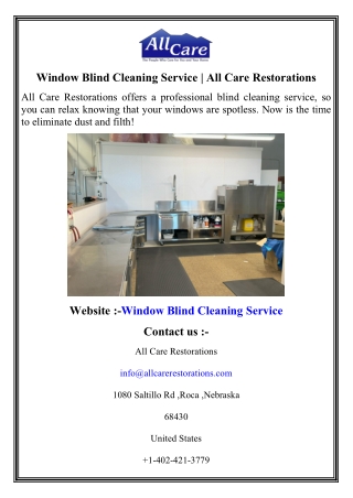 Window Blind Cleaning Service   All Care Restorations