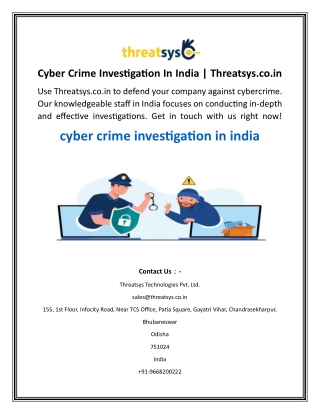 Cyber Crime Investigation In India  Threatsys.co.in