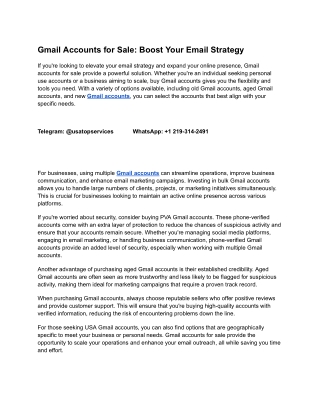 Best Place to Buy Gmail Accounts – Aged & PVA Accounts