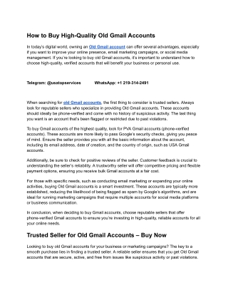 Buy Old Gmail Accounts – Aged & Verified Gmail for Sale (1)
