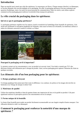 Comment le packaging peut renforcer la notoriété d'une marque de spiritueux