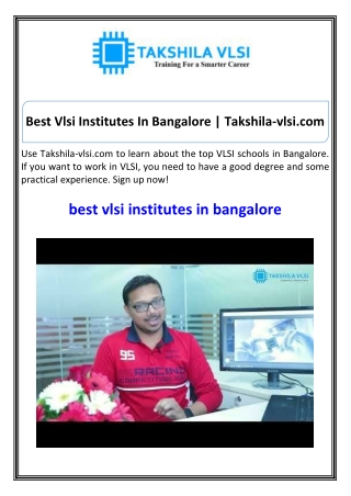 Best Vlsi Institutes In Bangalore  Takshila-vlsi.com