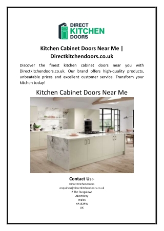 Kitchen Cabinet Doors Near Me  Directkitchendoors.co.uk