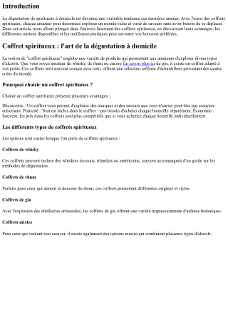 Coffret spiritueux : l'art de la dégustation à domicile