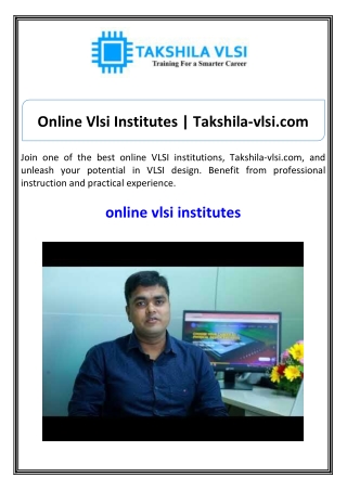 Online Vlsi Institutes  Takshila-vlsi.com