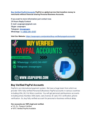 Secure Payments with Verified PayPal Accounts – Buy Now
