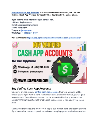 Top Quality Buy Verified Cash App Accounts for Sale