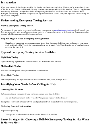 Smart Strategies for Choosing a Reliable Emergency Towing Service When It Matter