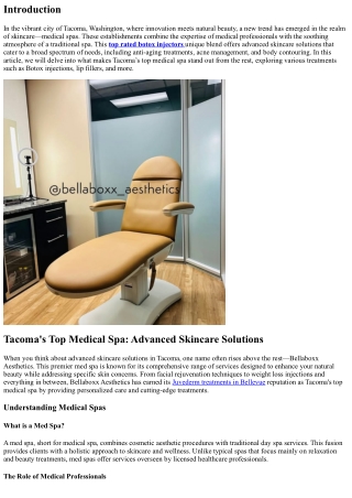 Tacoma's Top Medical Spa: Advanced Skincare Solutions