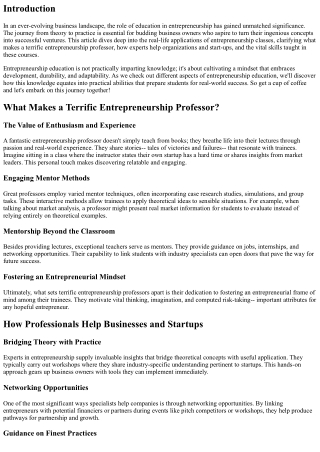 From Theory to Practice: Real-Life Applications in Entrepreneurship Classes