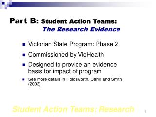 Part B: Student Action Teams: The Research Evidence