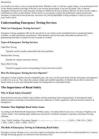 Emergency Towing Services and Road Safety: A Crucial Connection