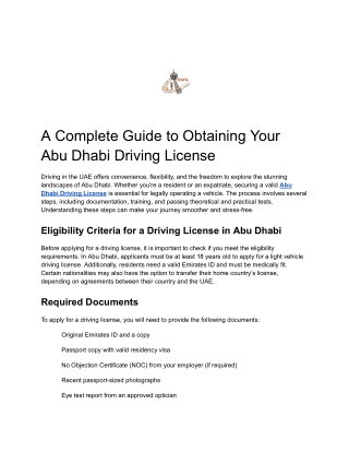Get Your Abu Dhabi Driving License Easily and Explore the Benefits of Driving Li
