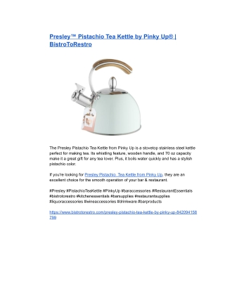 Presley™ Pistachio Tea Kettle by Pinky Up® _ BistroToRestro