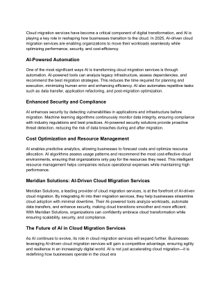 How AI is Revolutionizing Cloud Migration Services in 2025?