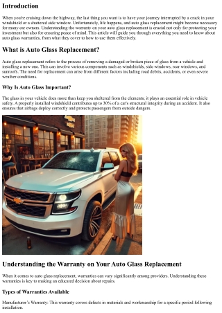 Understanding the Warranty on Your Auto Glass Replacement