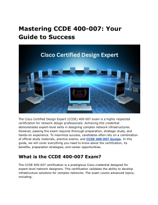 Mastering CCDE 400-007_ Your Guide to Success