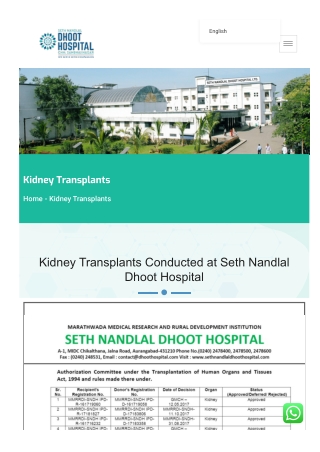 Best Kidney Doctor & Best Kidney Dialysis Center in Aurangabad – Dhoot Hospital