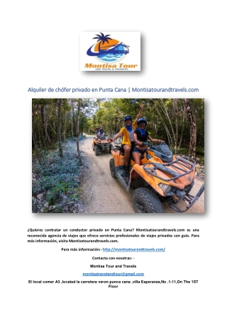 Alquiler de chófer privado en Punta Cana | Montisatourandtravels.com