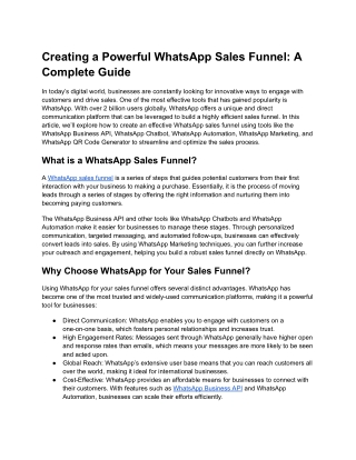 Creating a Powerful WhatsApp Sales Funnel_ A Complete Guide