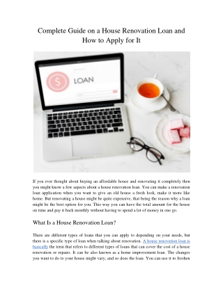 Complete Guide on a House Renovation Loan and How to Apply for It