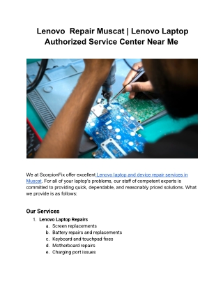 Lenovo  Repair Muscat _ Lenovo Laptop Authorized Service Center Near Me