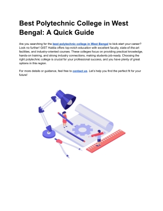 Best Polytechnic College in West Bengal_ A Quick Guide