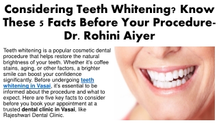 Considering Teeth Whitening