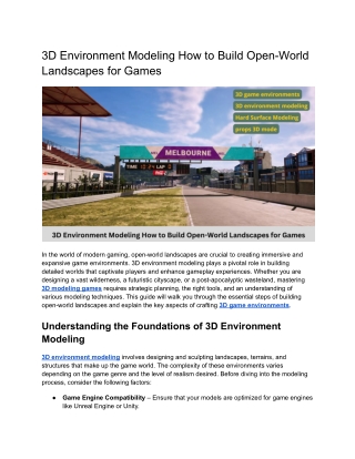 3D Environment Modeling_ How to Build Open-World Landscapes for Games