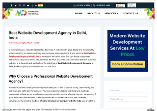 Best Website Development Agency in Delhi, India