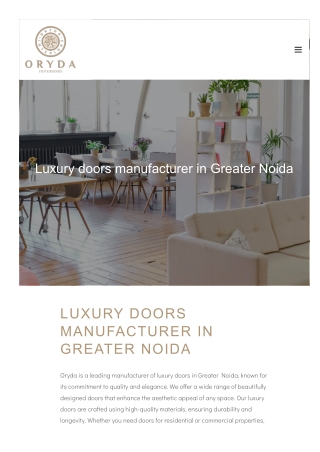Greater Noida's Leading Manufacturers of High-End Luxury Doors