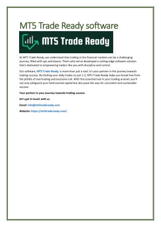 MT5 Trade Ready Software