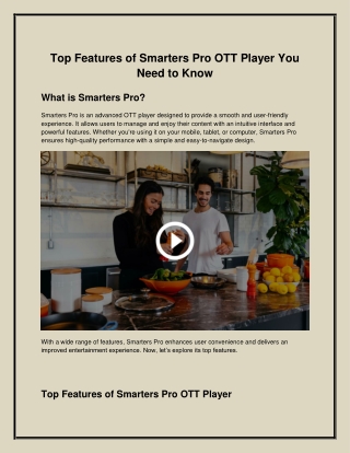 Top Features of Smarters Pro OTT Player You Need to Know