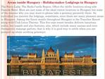 Areas inside Hungary - Holidaymaker Lodgings in Hungary
