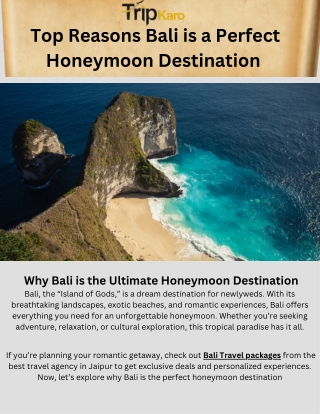 Top Reasons Bali is a Perfect Honeymoon Destination