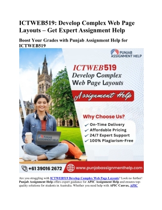 ICTWEB519: Develop Complex Web Page Layouts – Get Expert Assignment Help