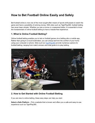 Online Football Betting Made Easy: Steps, Tips & Strategies
