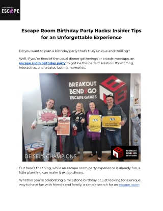 Escape Room Birthday Party Hacks_ Insider Tips for an Unforgettable Experience
