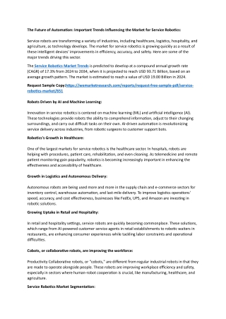 Service Robotics Market Trends