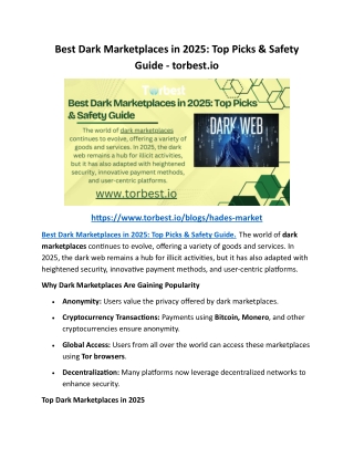 Best Dark Marketplaces in 2025 Top Picks Safety Guide - torbest.io