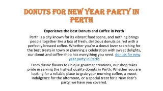 donuts for new year party in Perth