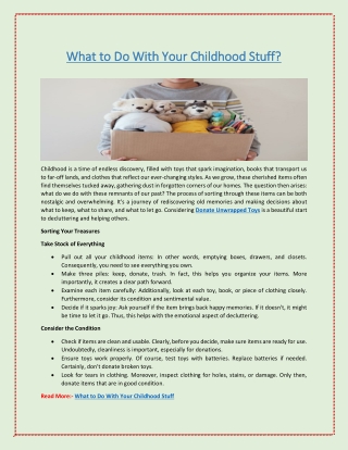What to Do With Your Childhood Stuff?