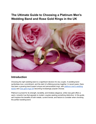 How to Choose the Perfect Rose Gold Wedding Band in the UK