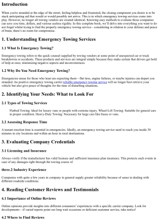 How to Evaluate Emergency Towing Services: What Every Driver Should Know
