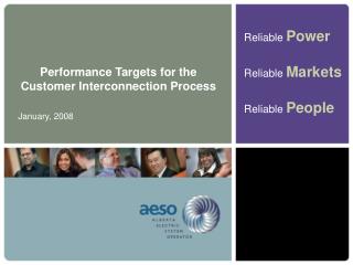 Performance Targets for the Customer Interconnection Process