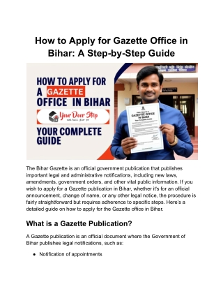 How to Apply for Gazette Office in Bihar_ A Step-by-Step Guide