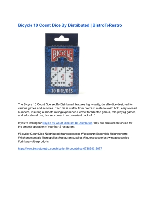 Bicycle 10 Count Dice By Distributed _ BistroToRestro