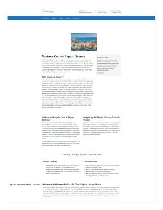 Ventura Liquor Licenses – Buy & Sell with Expert Assistance