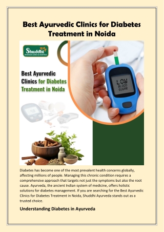 Best Ayurvedic Clinics for Diabetes Treatment in Noida